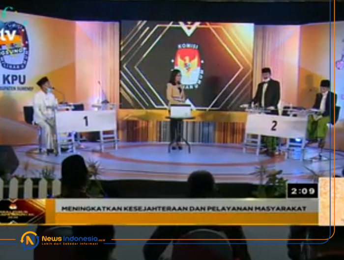 Foto: Tangkap layar pelaksanaan debat publik Pilbup Sumenep, Selasa (10/11/2020).