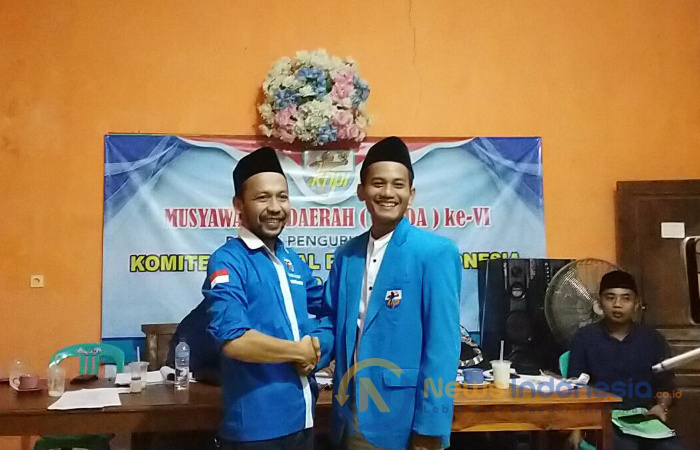 Foto: Syaiful Harir (kanan), usai terpilih menjadi Ketua Dewan Pengurus Daerah (DPD) Komite Nasional Pemuda Indonesia (KNPI) Kabupaten Sumenep.