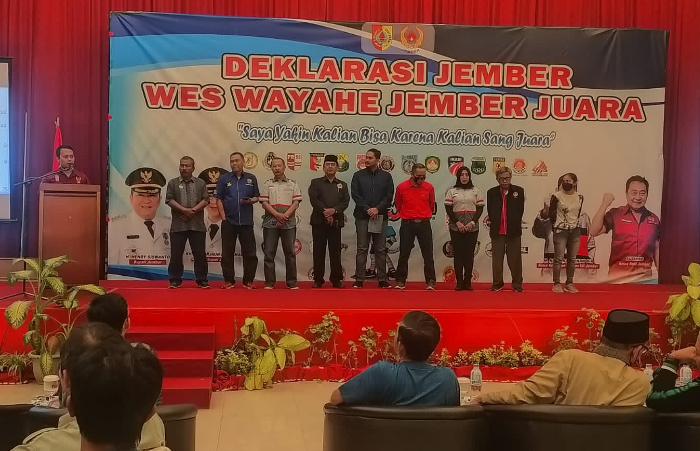 Foto: Deklarasi Wes Wayahe Jember Juara digelar jelang dimulainya pagelaran Porprov VII Jatim di Jember.